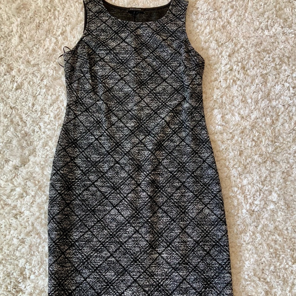 Hailey 23 Morton Knit Dress, size medium. Black print.